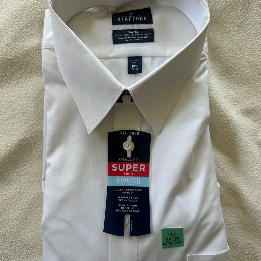 Stafford White Dress Shirt Classic Formal Wear